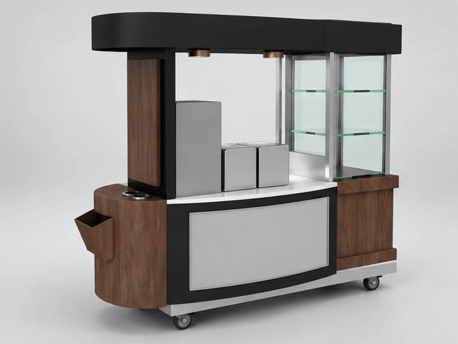 1.8m by 0.7m functional coffee trolley design mobile food cart for sale main three-quarter view
