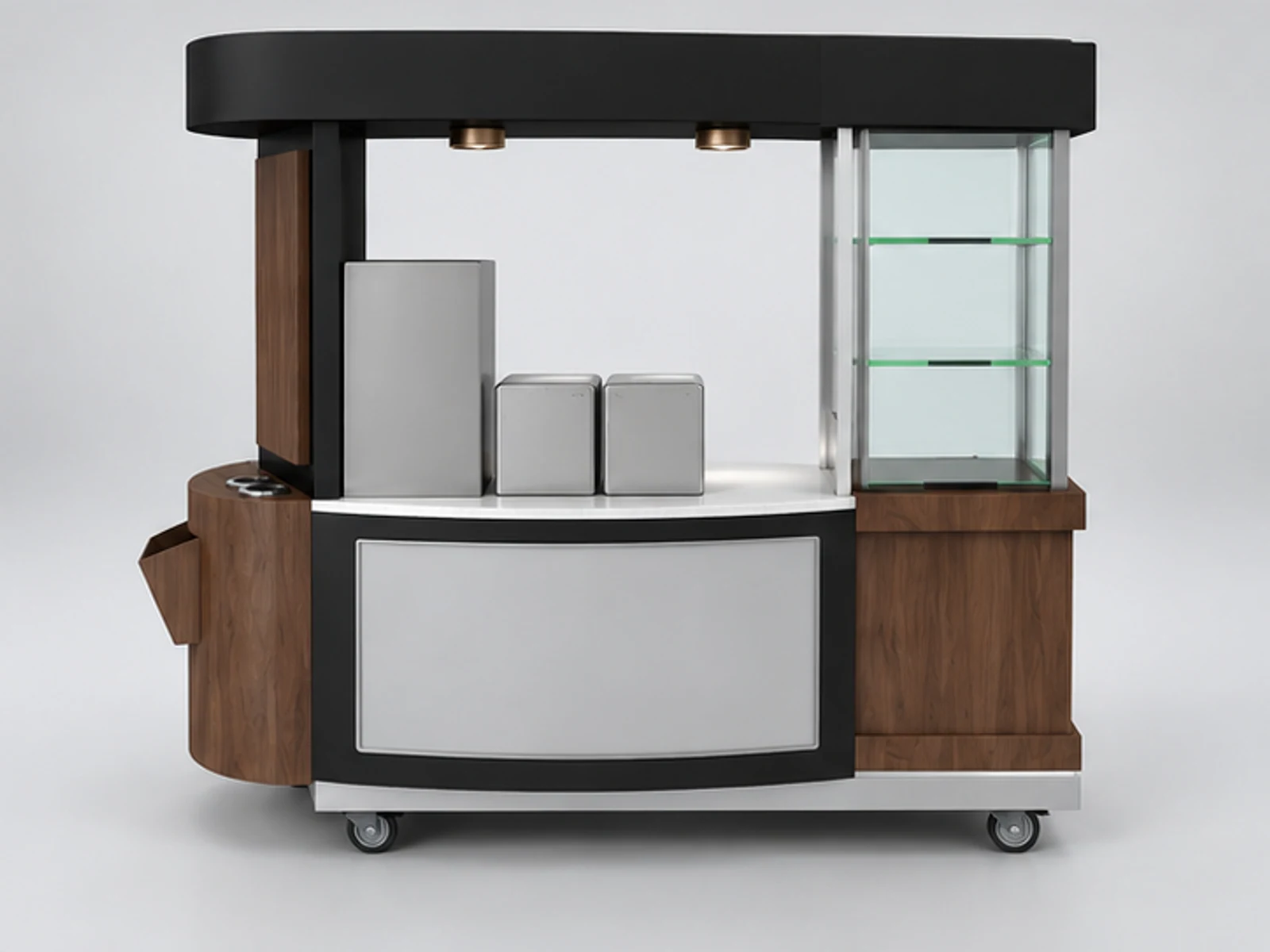 1.8m by 0.7m functional coffee trolley design mobile food cart for sale customer-facing service and display view