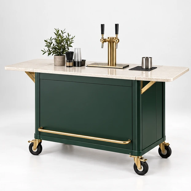 Cold Brew Coffee Cart with Refrigerated Keg Bay main three-quarter product rendering