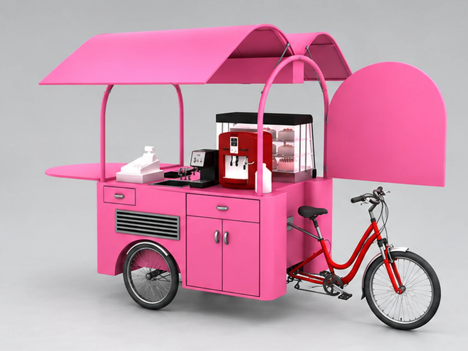 Outdoor coffee display cart | attractive street cafe stand for sale main three-quarter view