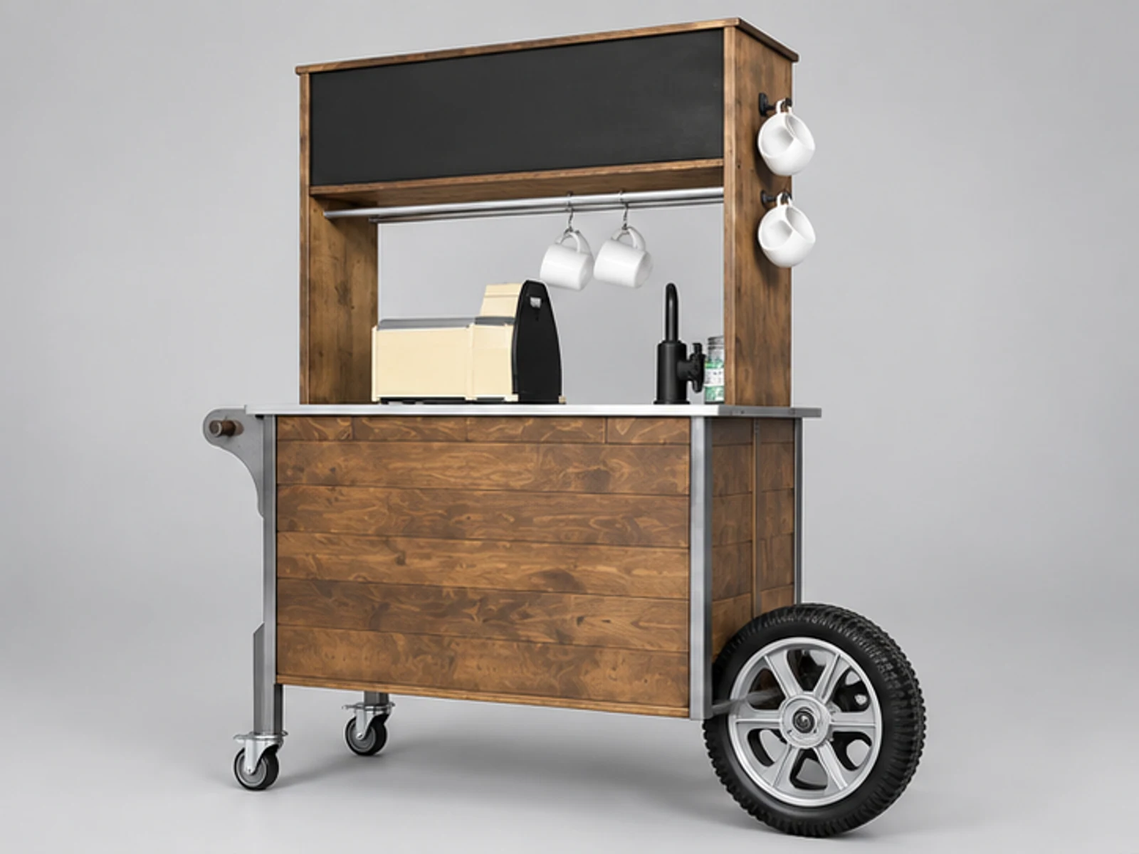 Outdoor coffee stand design | wooden retail cafe stall for sale opposite angle and overall footprint