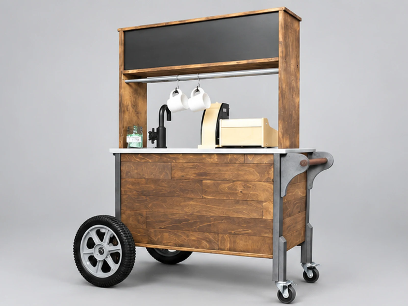 Stainless steel outdoor coffee cart | high quality cafe stand for sale main three-quarter view