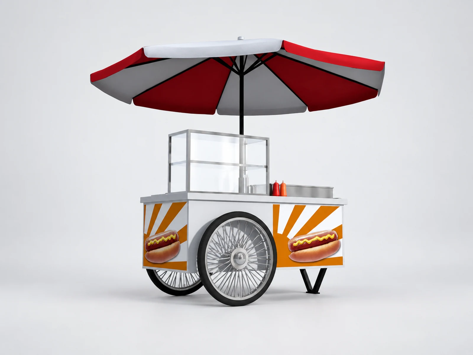 Hot Dog Cart & Street Cart Outdoor Cart Street for Sale main three-quarter view