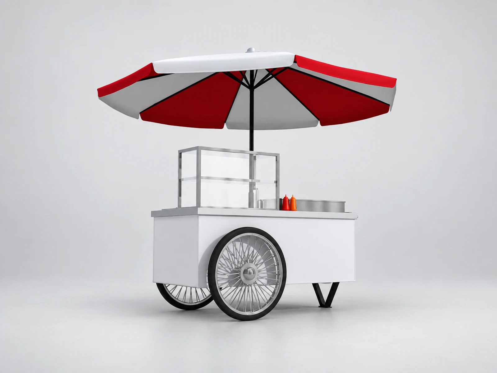Hot Dog Cart & Street Cart Outdoor Cart Street for Sale staff-side equipment and storage view