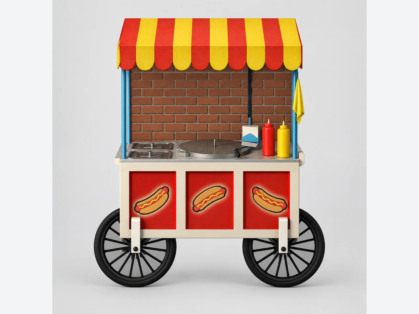 Hot sale mobile hot dog cart street hand push food trolley with factory price customer-facing service and display view