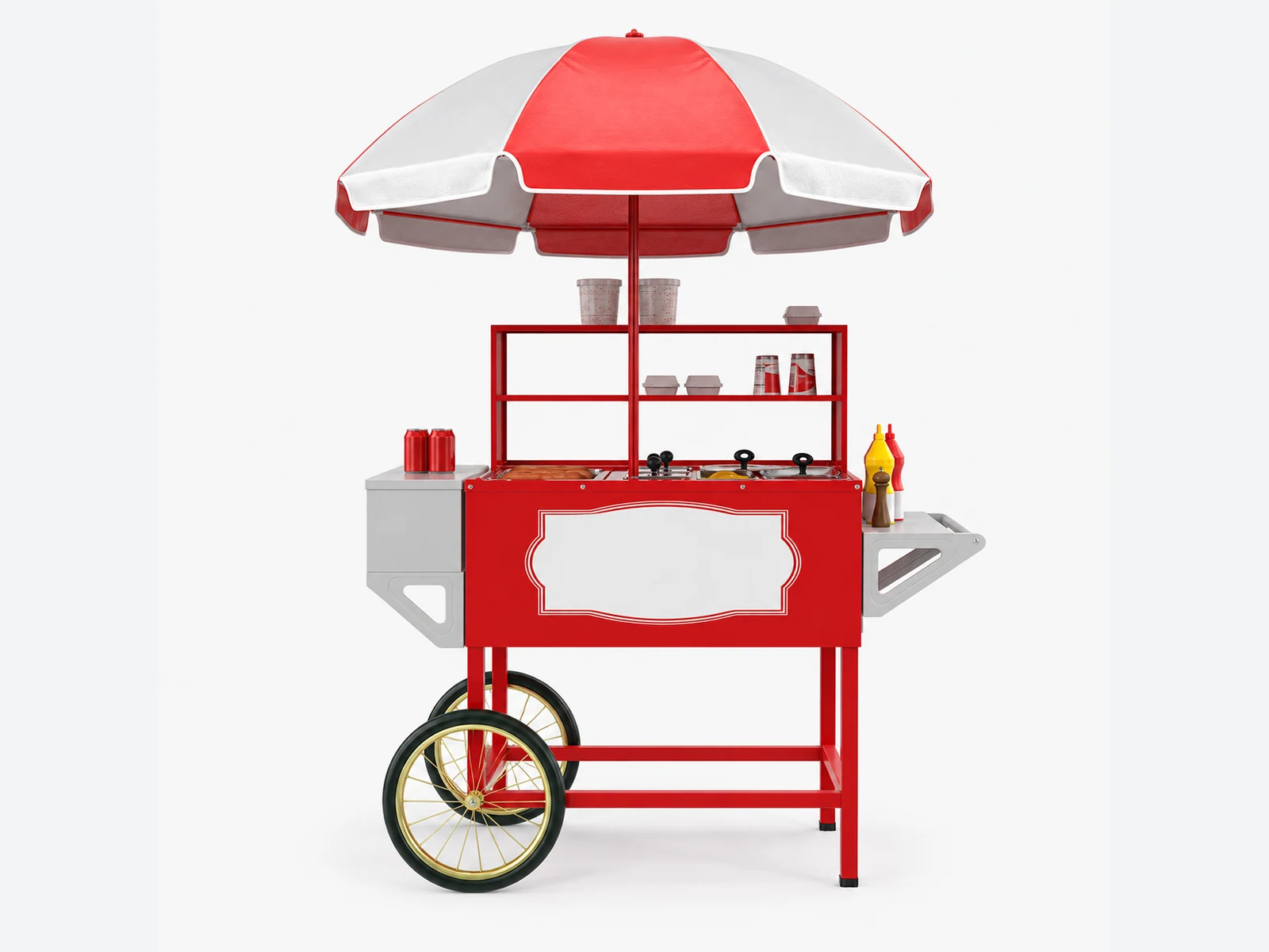 Hot Selling Hot Dog Cart & Street Cart Movable Display Counter for Sale customer-facing service and display view