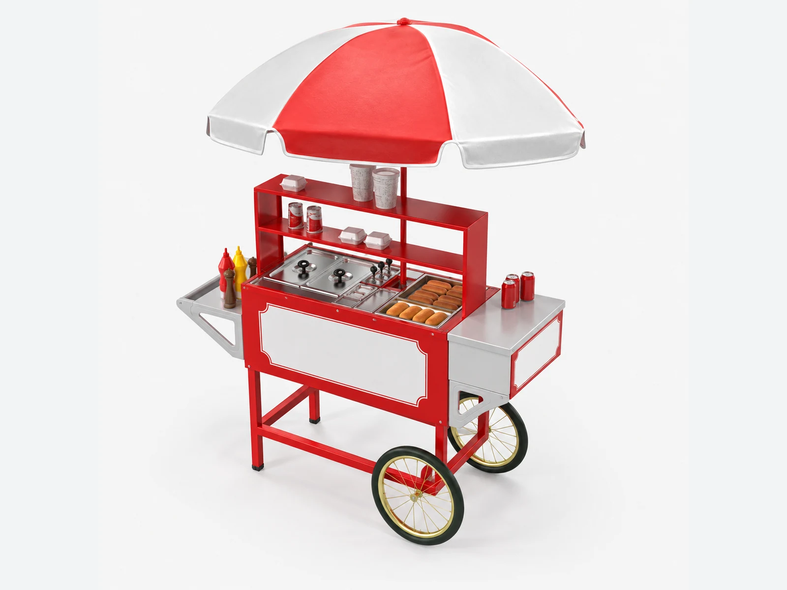 Hot Selling Hot Dog Cart & Street Cart Movable Display Counter for Sale staff-side equipment and storage view