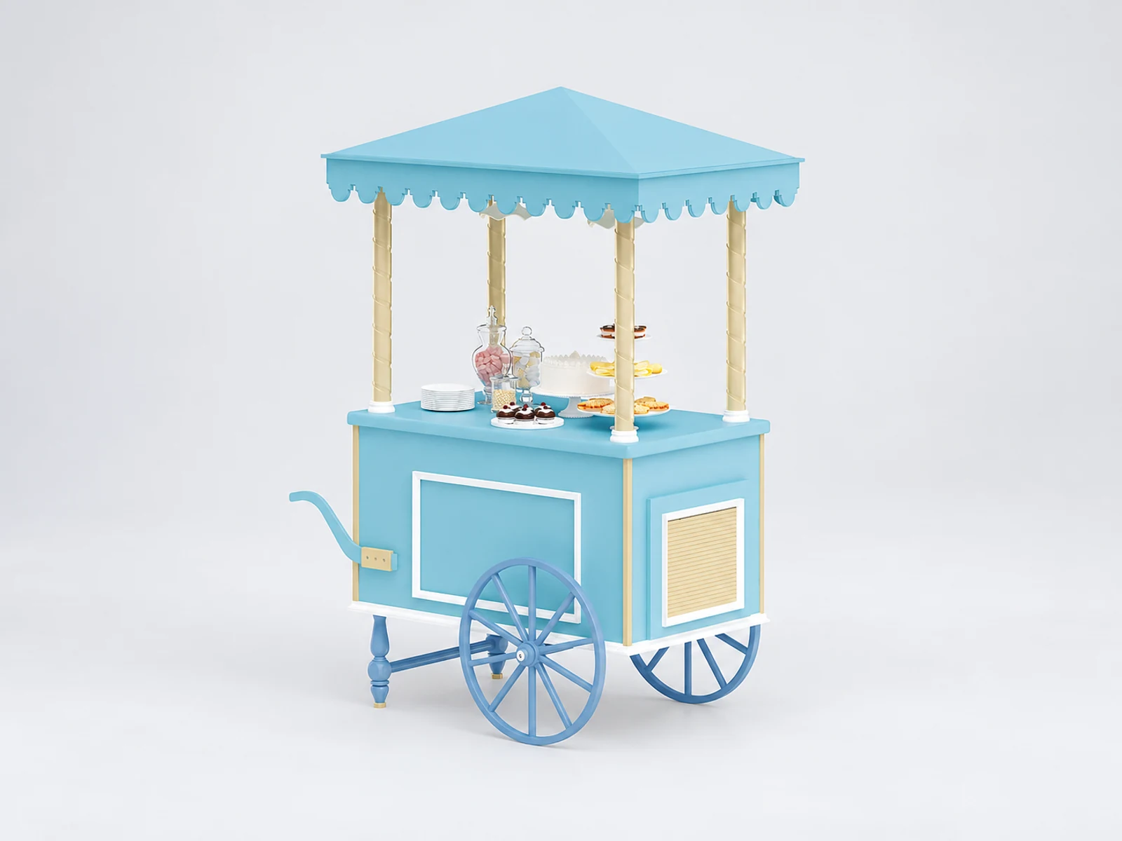 Mini mobile snack food cart new designed street food trolley with factory price main three-quarter view