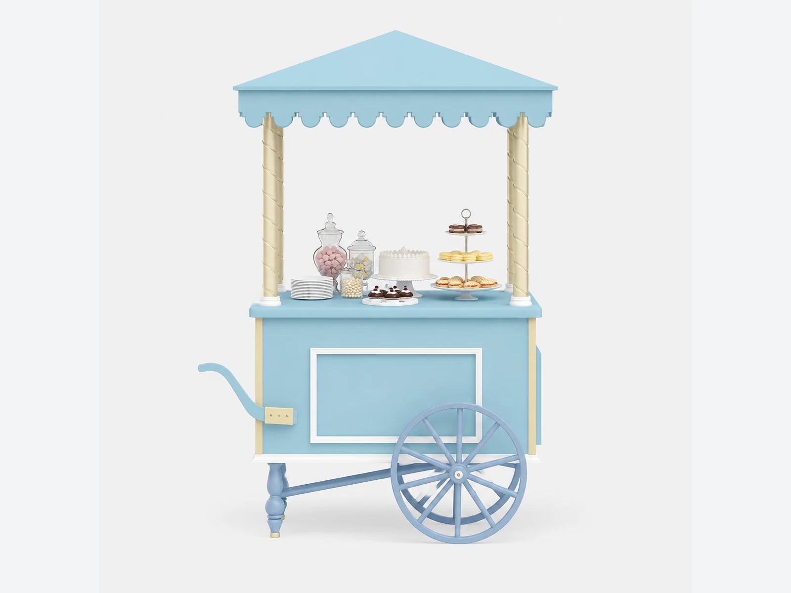 Mini mobile snack food cart new designed street food trolley with factory price customer-facing service and display view