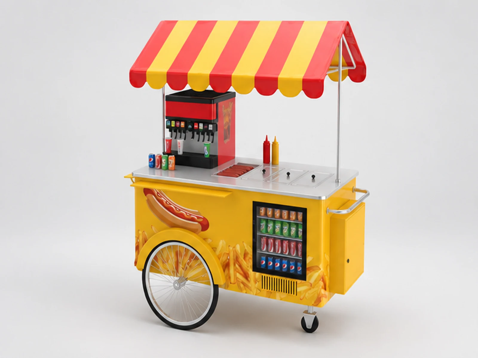 New designed flexible hot dog cart mobile snack food trolley for sale main three-quarter view
