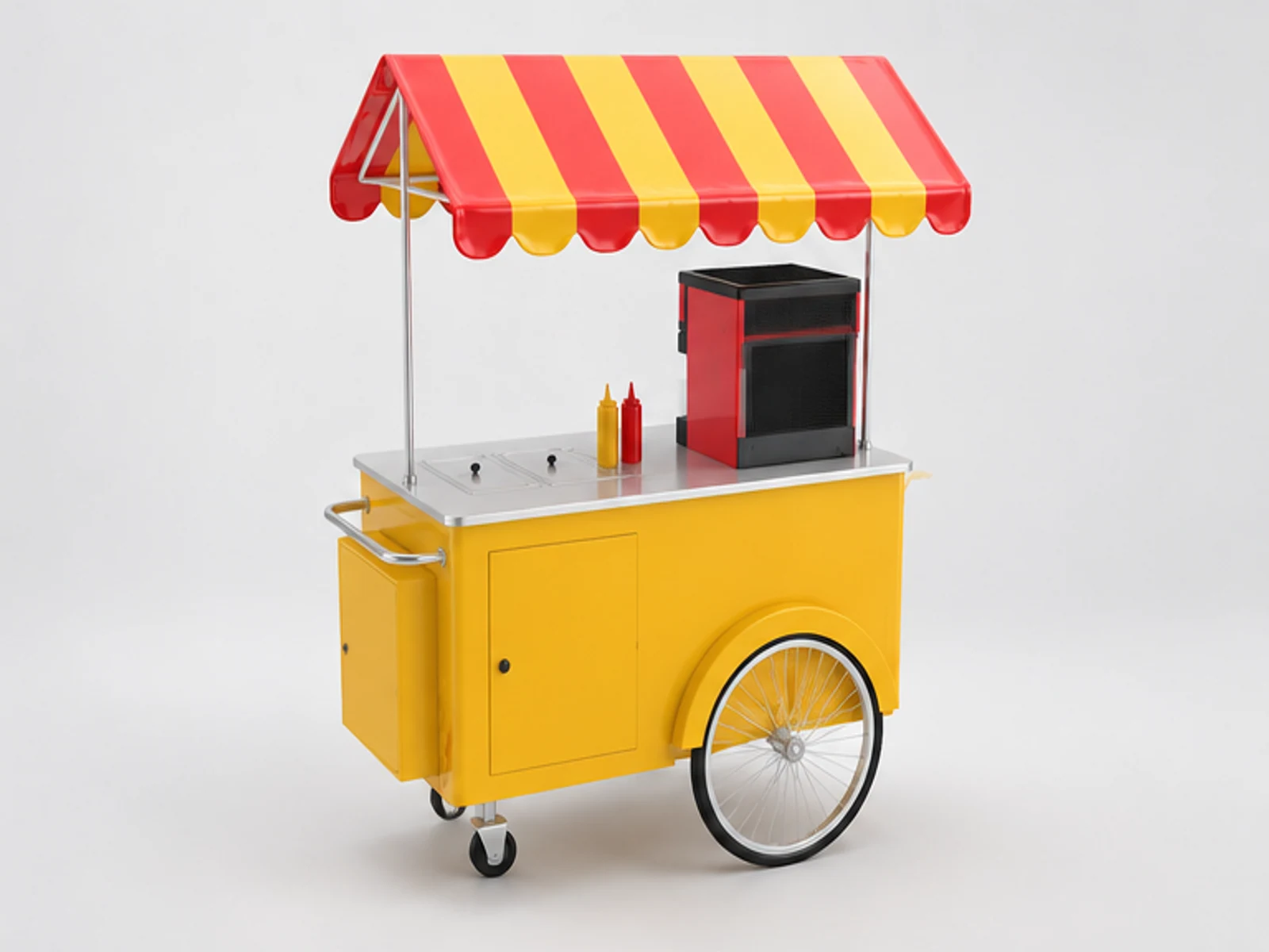 New designed flexible hot dog cart mobile snack food trolley for sale opposite angle and overall footprint