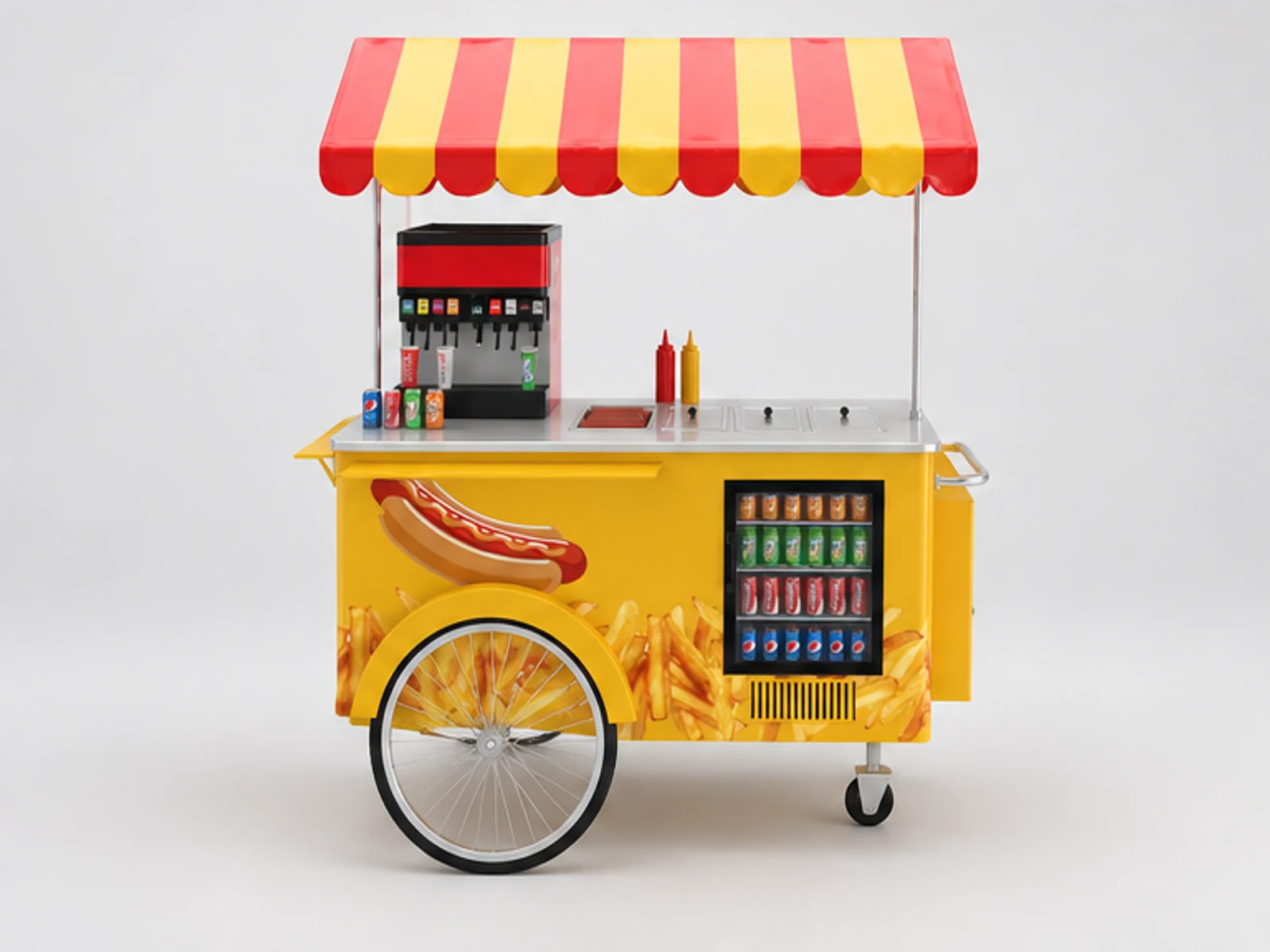 New designed flexible hot dog cart mobile snack food trolley for sale customer-facing service and display view