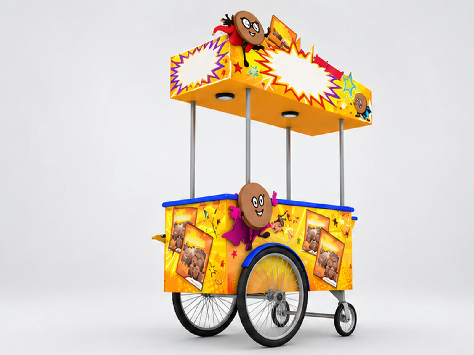 Outdoor Biscuit Trolley | Portable Snack Cart For Sale main three-quarter view
