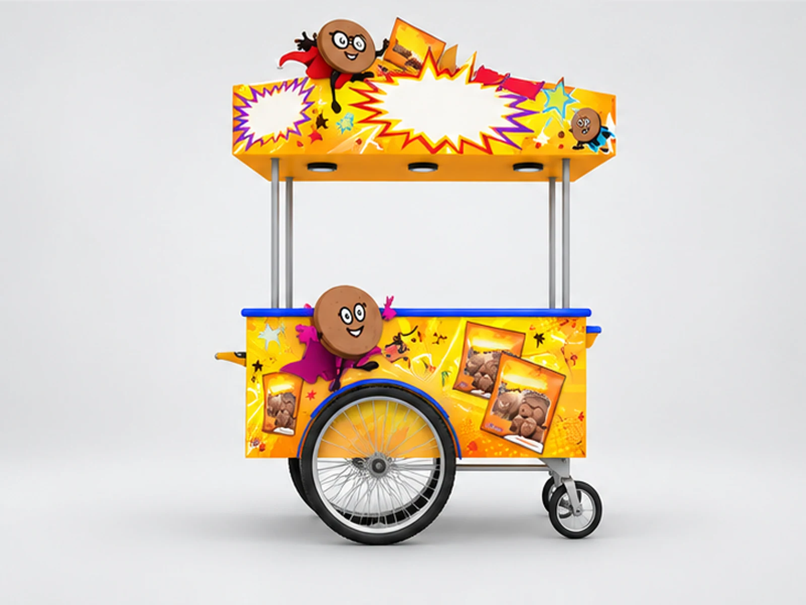 Outdoor Biscuit Trolley | Portable Snack Cart For Sale customer-facing service and display view
