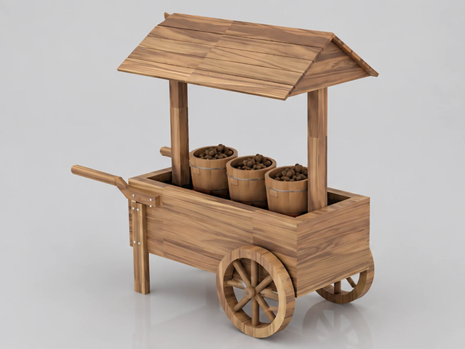 Outdoor nut display cart | special shape for nut stand main three-quarter view