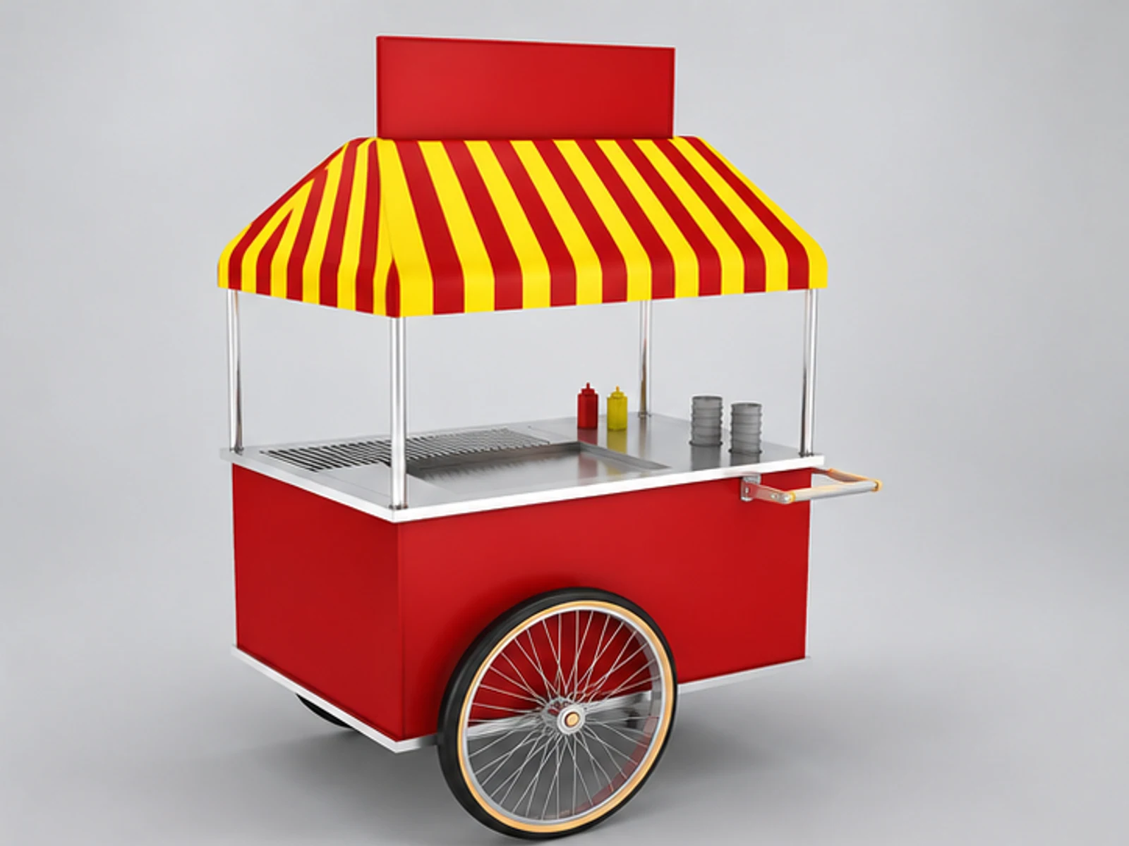 Outdoor small size hot dog stand | mini street snacks cart for sale opposite angle and overall footprint