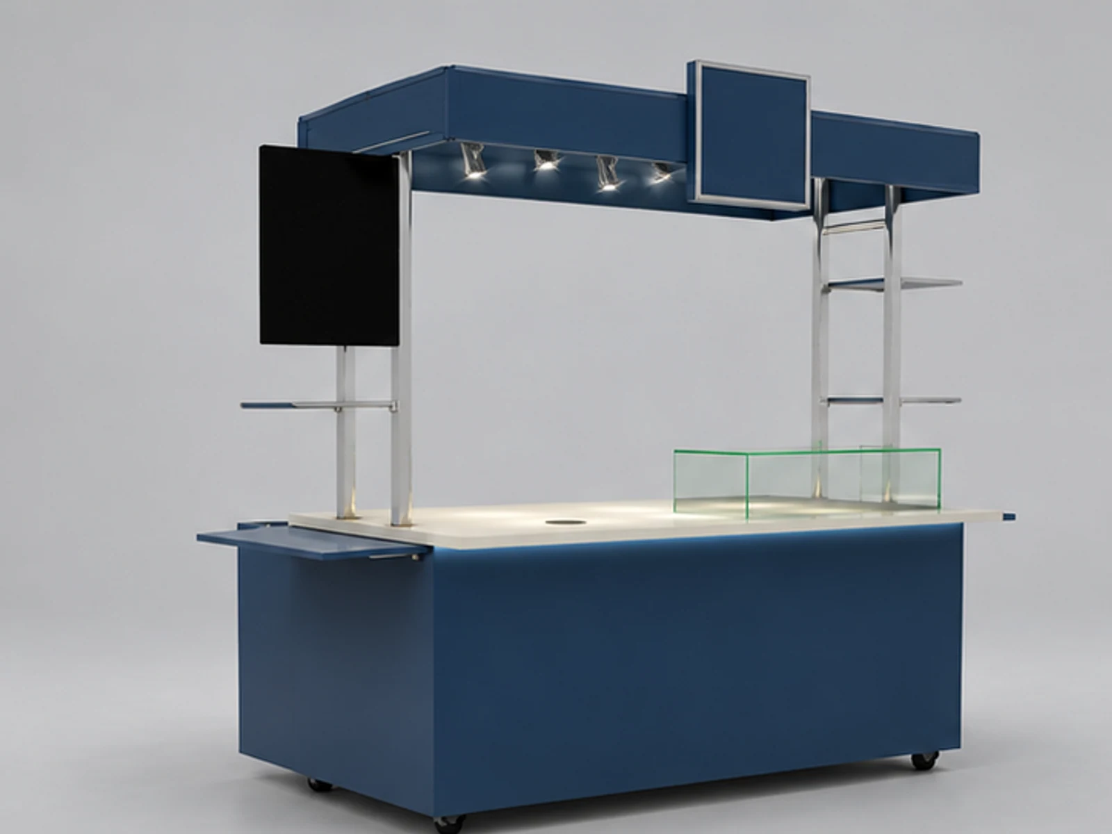 Outdoor waffles cart | stainless steel food stand main three-quarter view