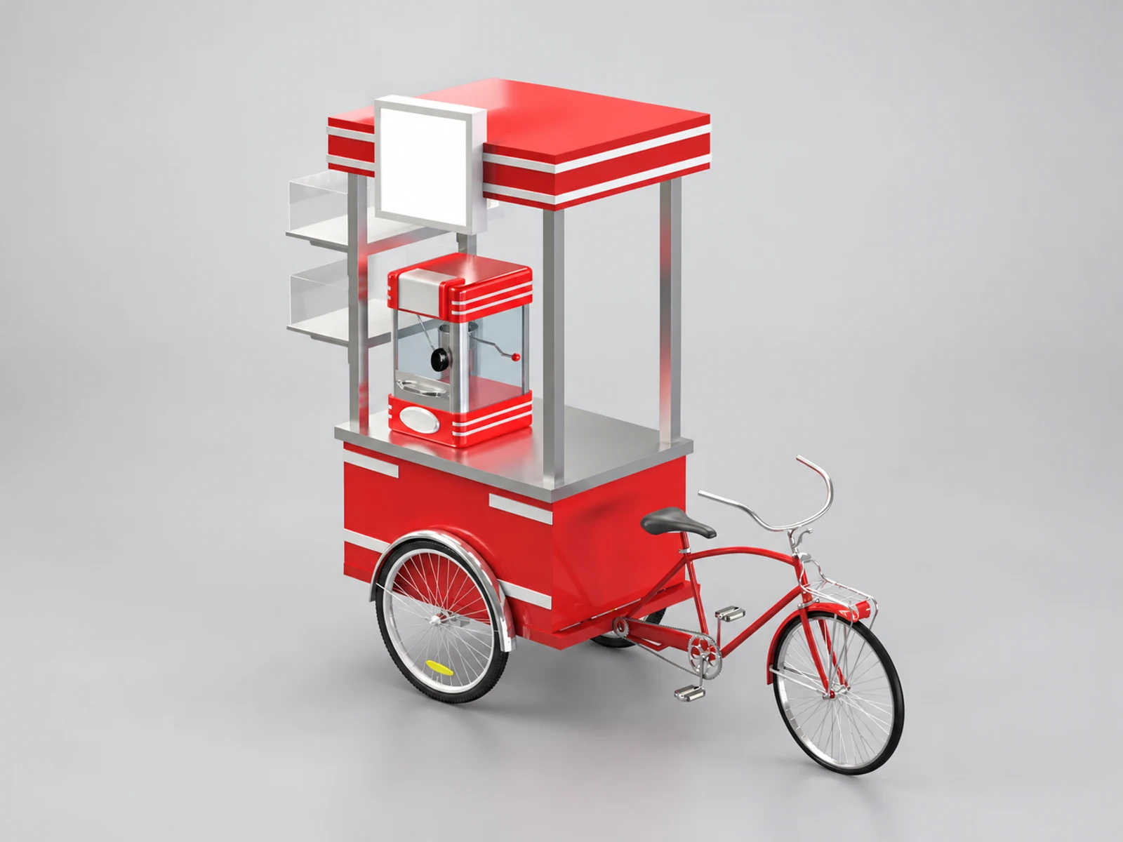 Small size for outdoor popcorn cart | street snack stall for sale main three-quarter view