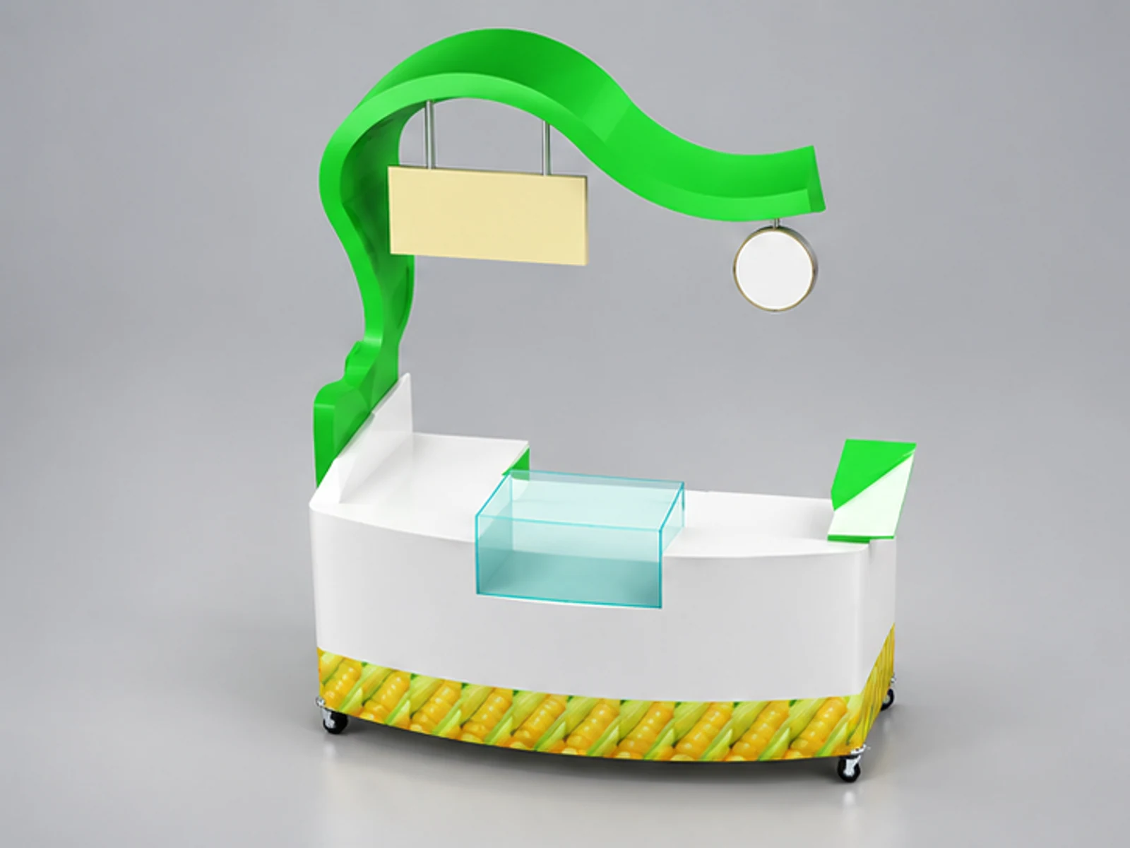 Small size sweet corn stand | outdoor corn cart for sale main three-quarter view