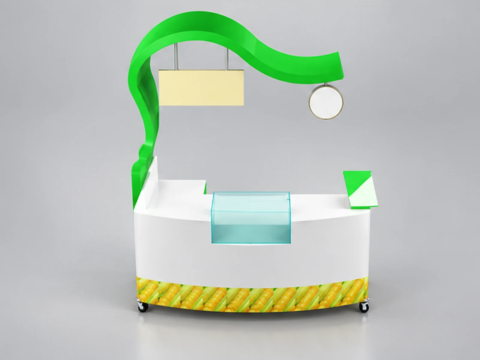Small size sweet corn stand | outdoor corn cart for sale customer-facing service and display view