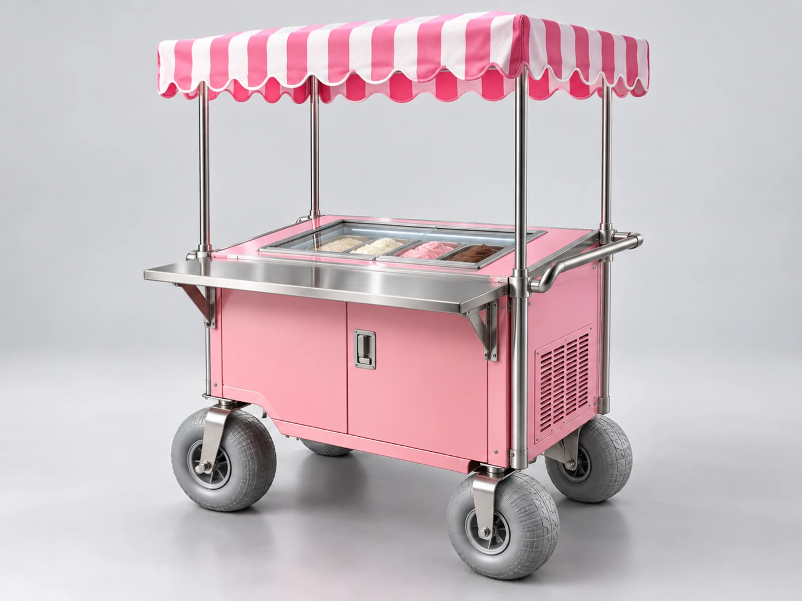 Beach Ice Cream Cart with Wide Sand Wheels main three-quarter product view