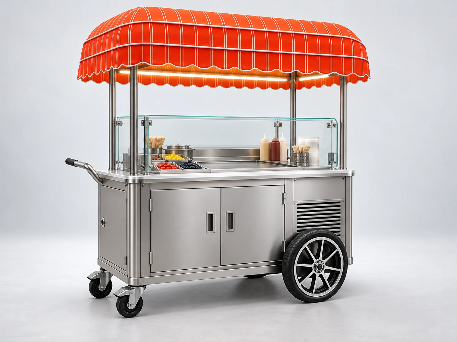 Compact Popsicle Cart with Cold Plate Freezer opposite angle showing the complete layout
