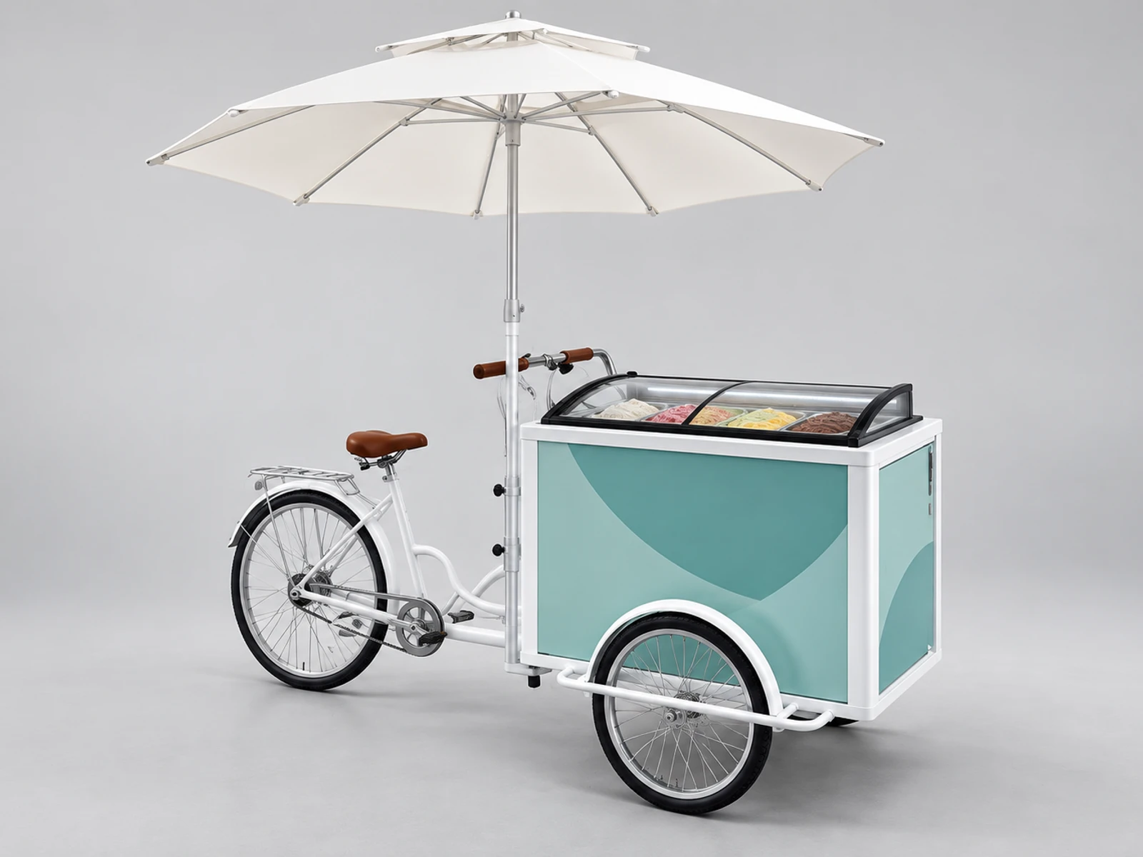Custom Branded Ice Cream Cart with Replaceable Graphic Panels main three-quarter product view