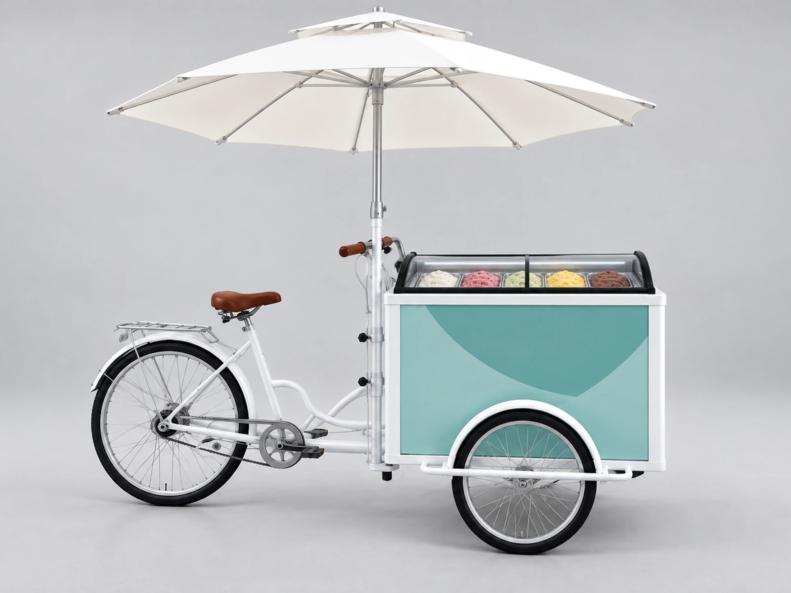 Custom Branded Ice Cream Cart with Replaceable Graphic Panels customer-facing service and display detail