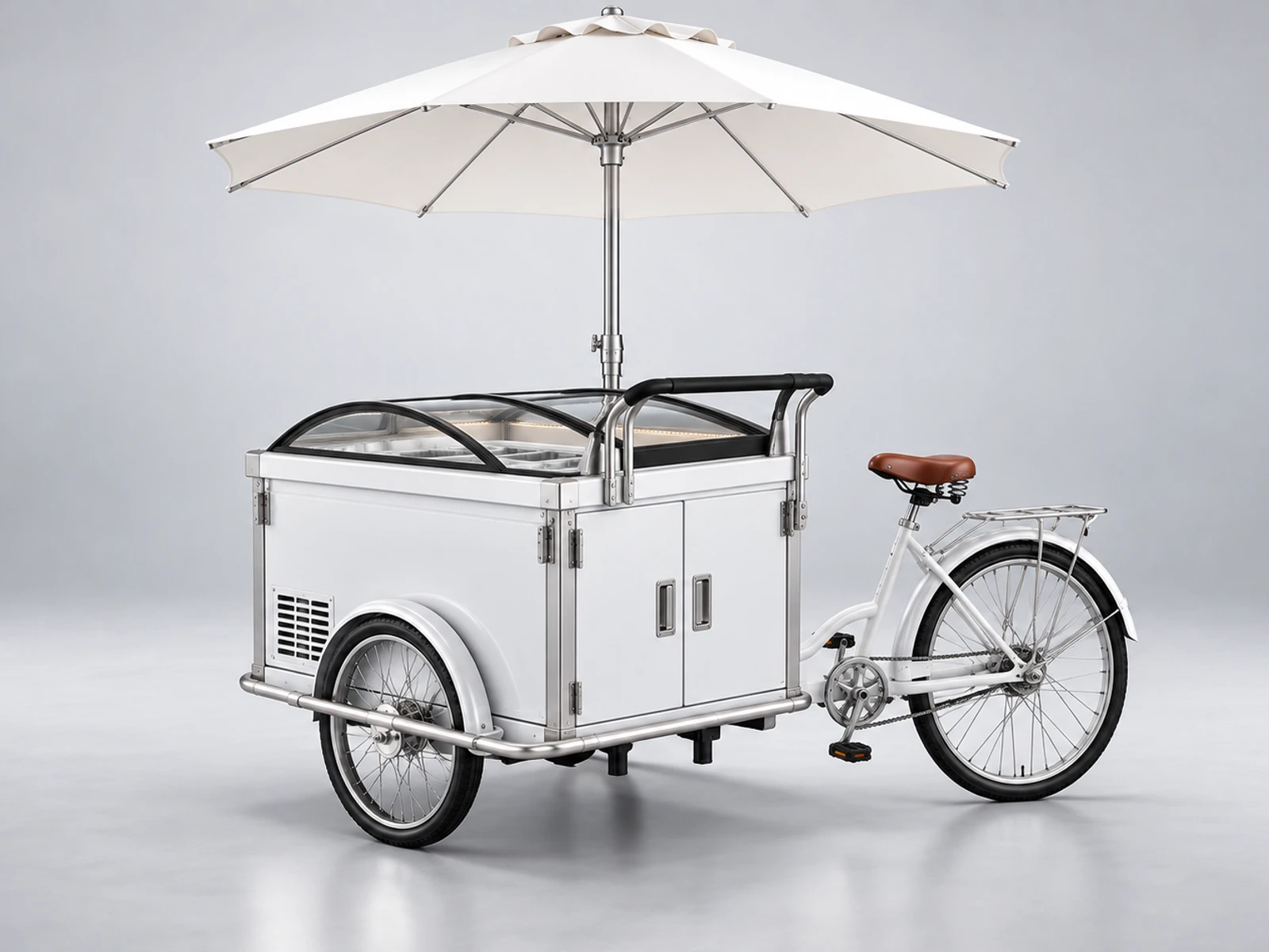 Festival Ice Cream Cart with High-Capacity Freezer opposite angle showing the complete layout