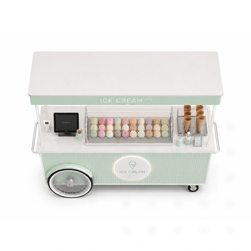 Mobile Gelato Cart for Shopping Mall buyer planning detail for Mobile Gelato Cart for Shopping Mall target size, freezer model, canopy size, wheel style, serving direction, menu type, venue rules, destination country