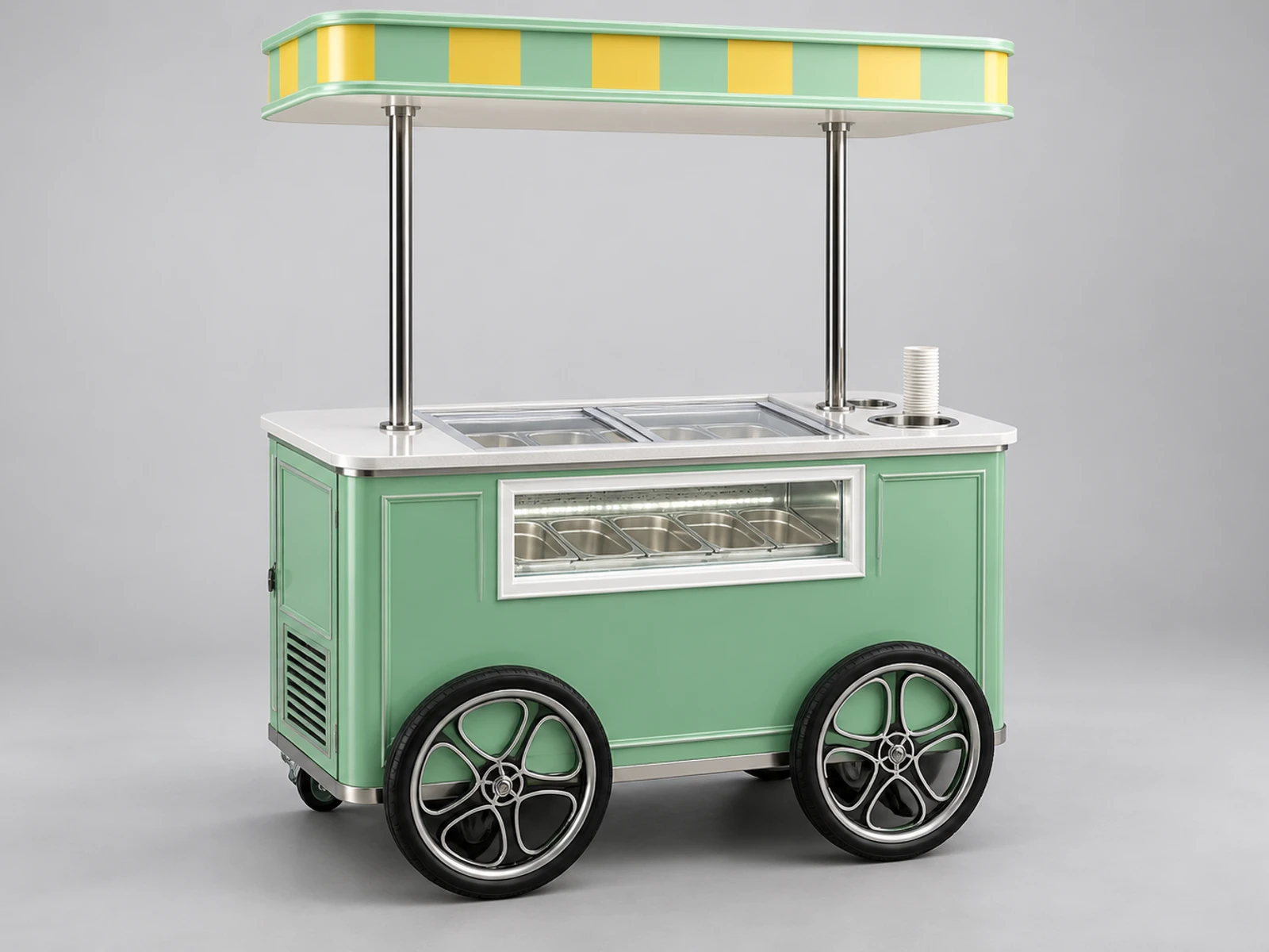 Wedding Ice Cream Cart with Elegant Serving Counter main three-quarter product view