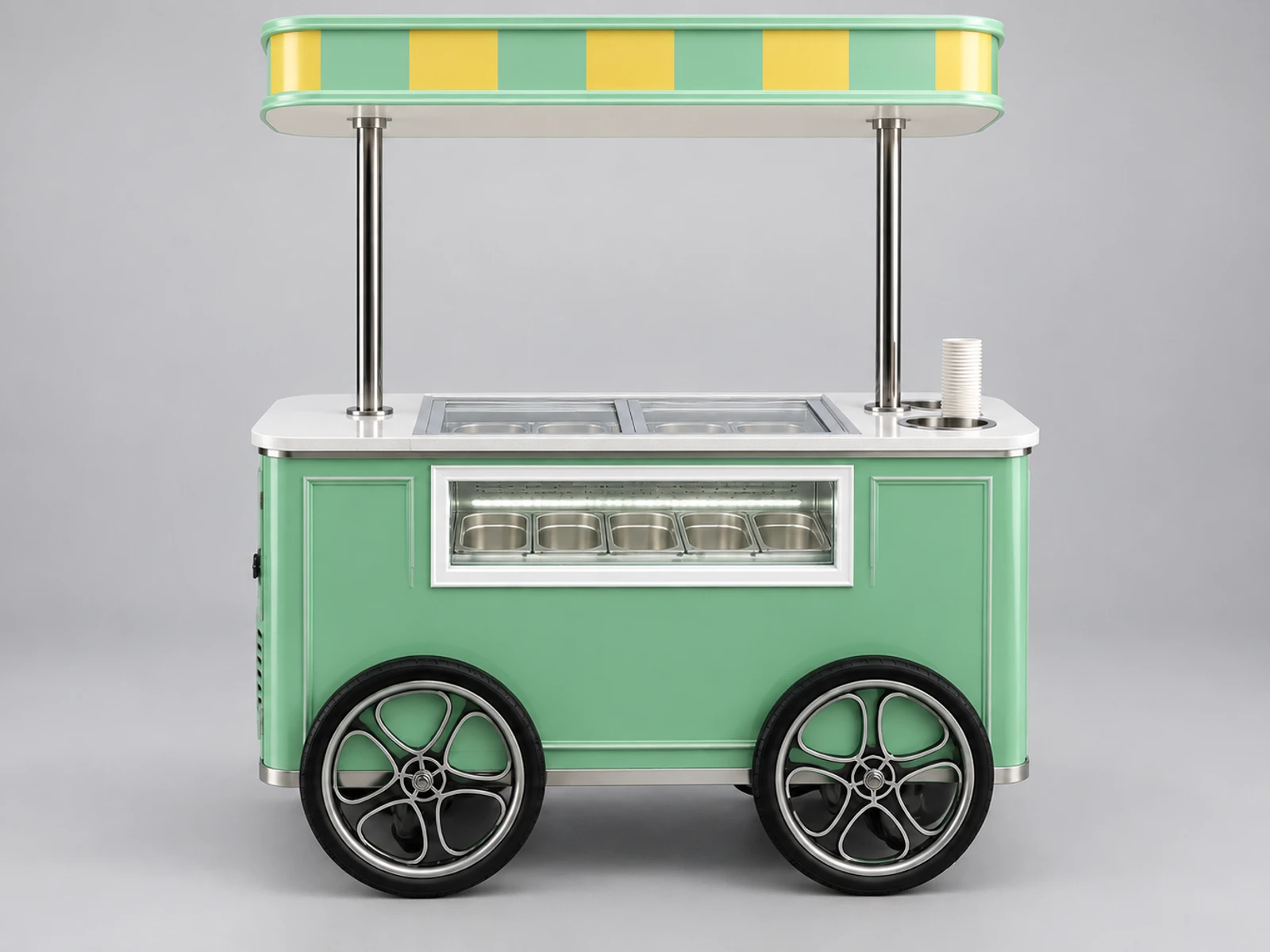 Wedding Ice Cream Cart with Elegant Serving Counter customer-facing service and display detail