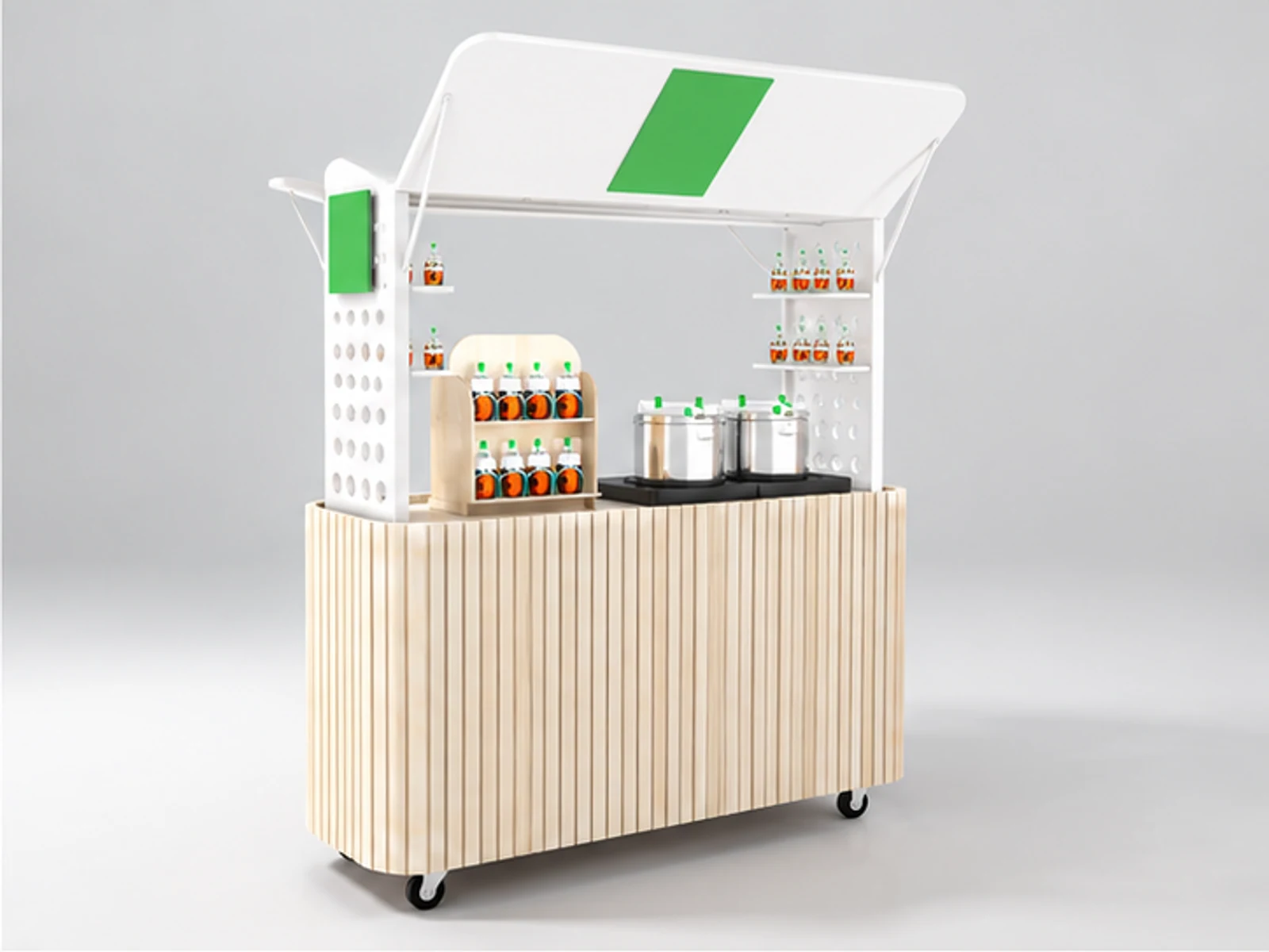 Drink Food Retail Vendor New Fresh Custom Juice Cart opposite angle and overall footprint