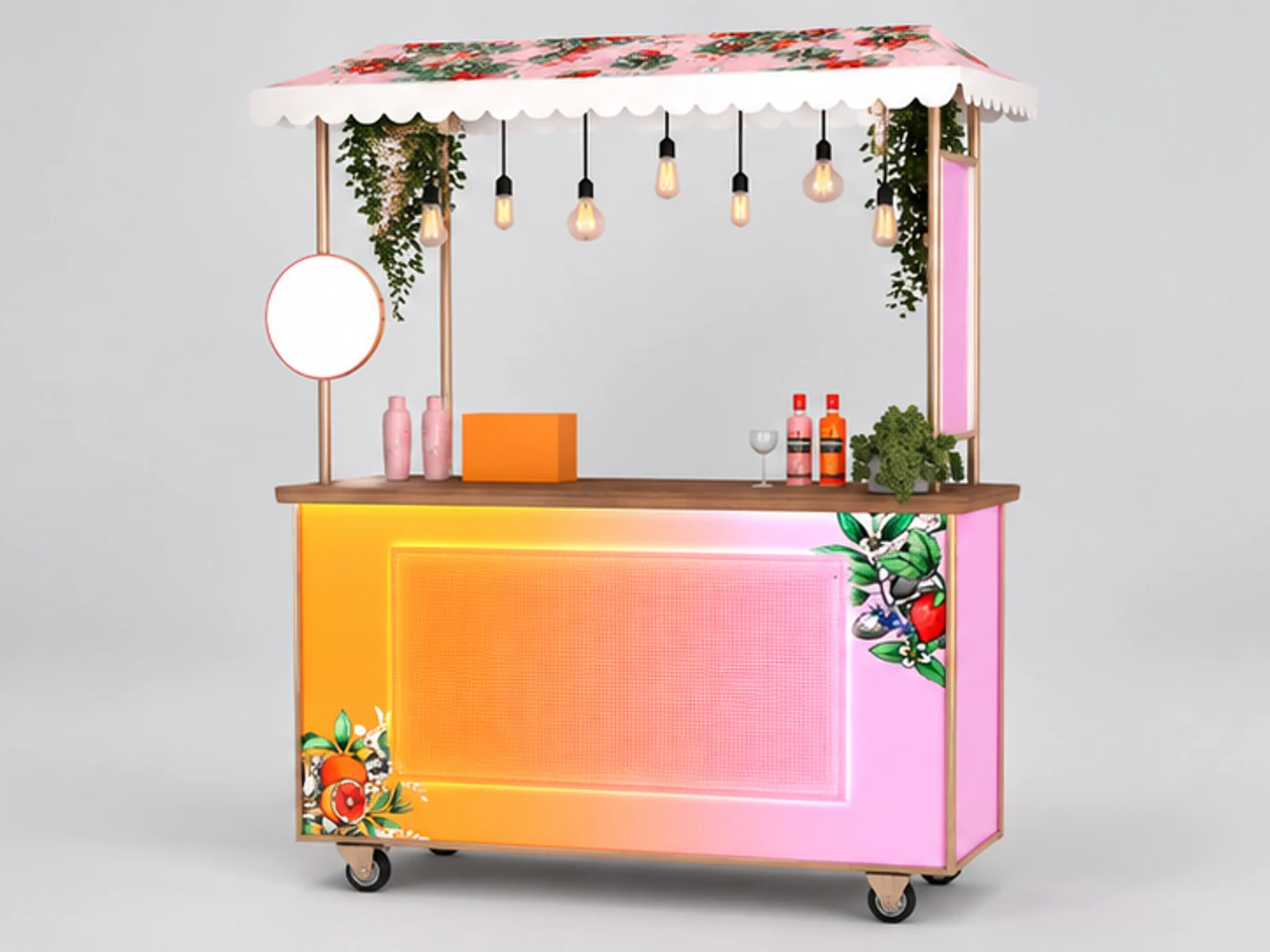 Fantastic juice cart design outdoor use mobile beverage trolley for sale main three-quarter view