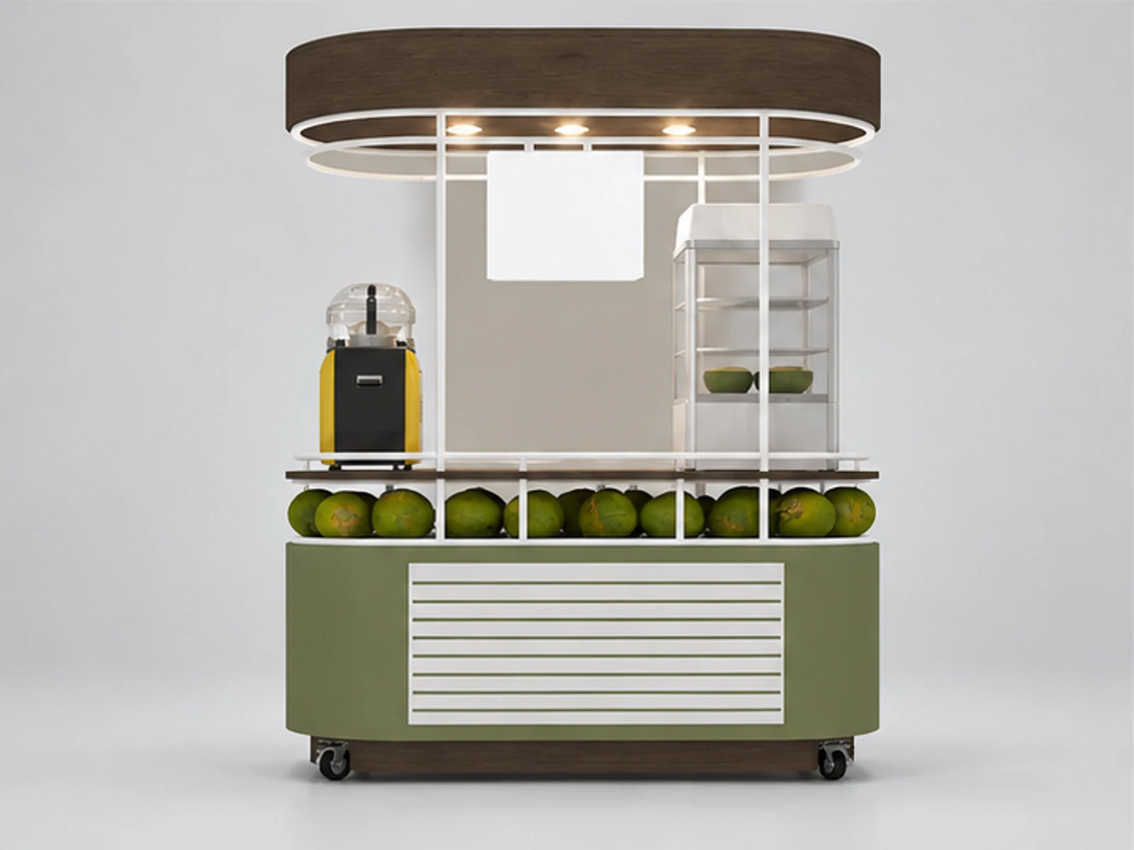 Hot Selling Juice Cart Juice Bar Counter in the Mall for Sale customer-facing service and display view