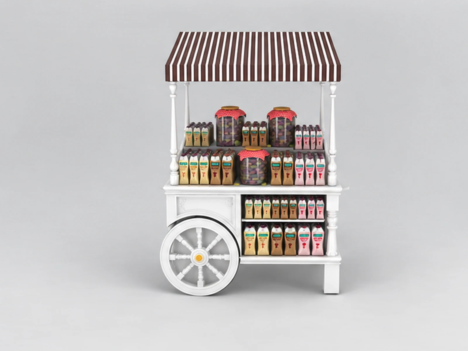 Juice Cart &Supermarket Display Stand Food Cart for Sale customer-facing service and display view