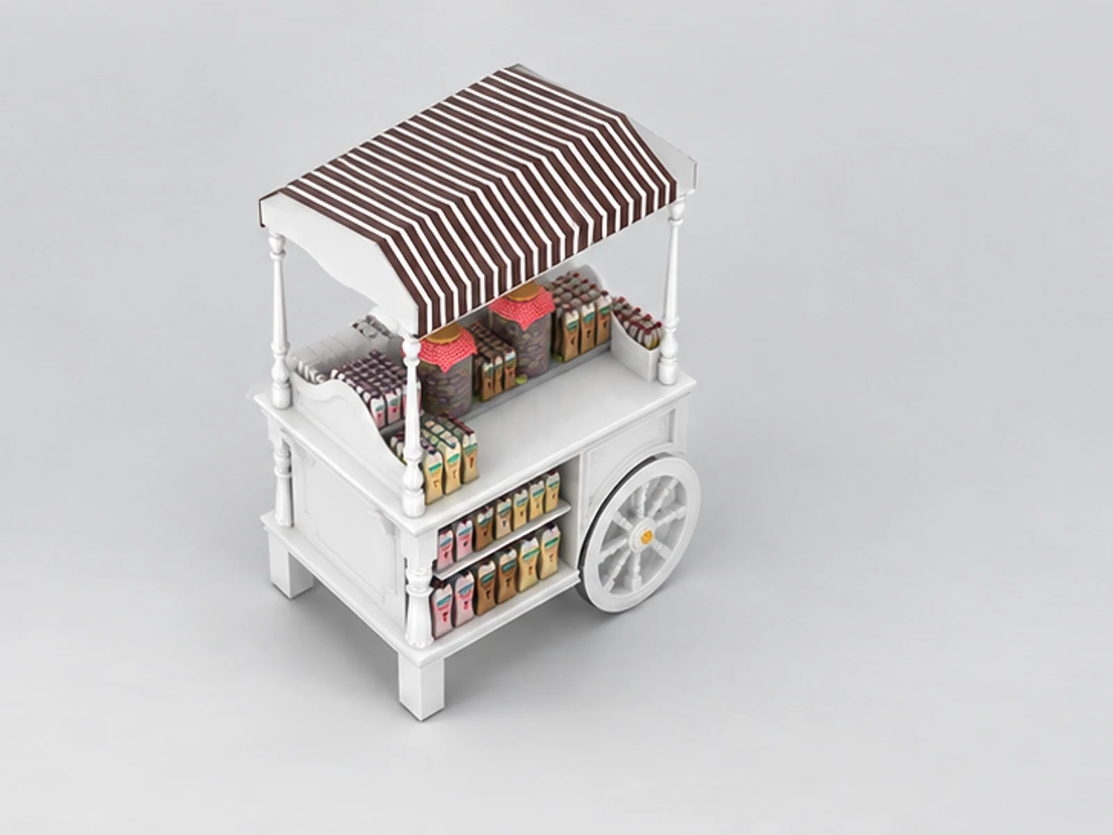 Juice Cart &Supermarket Display Stand Food Cart for Sale staff-side equipment and storage view