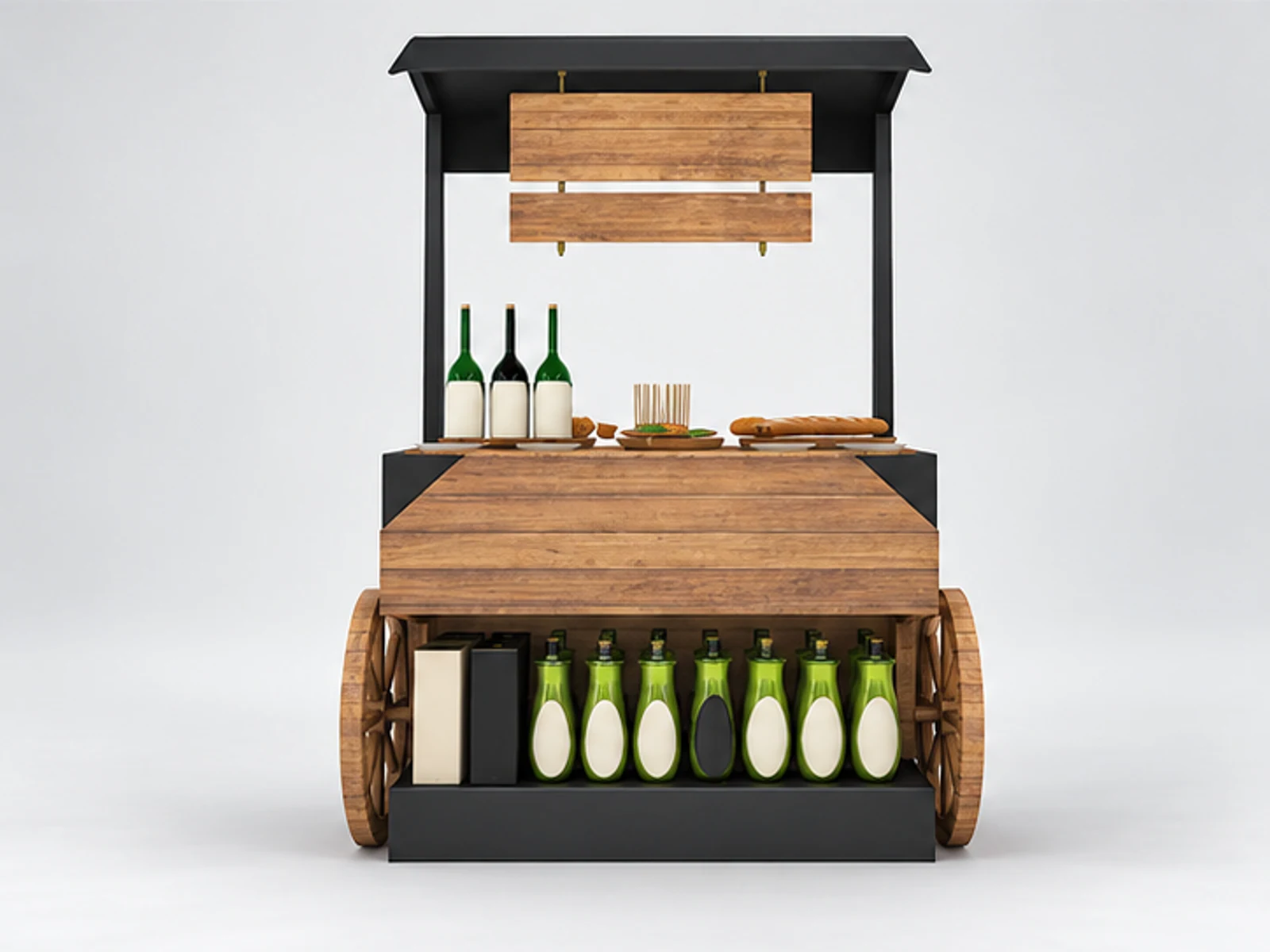 Juice Drink Display Booth Beverage bottle Drinks Display Showcase Beer Retail Cart customer-facing service and display view
