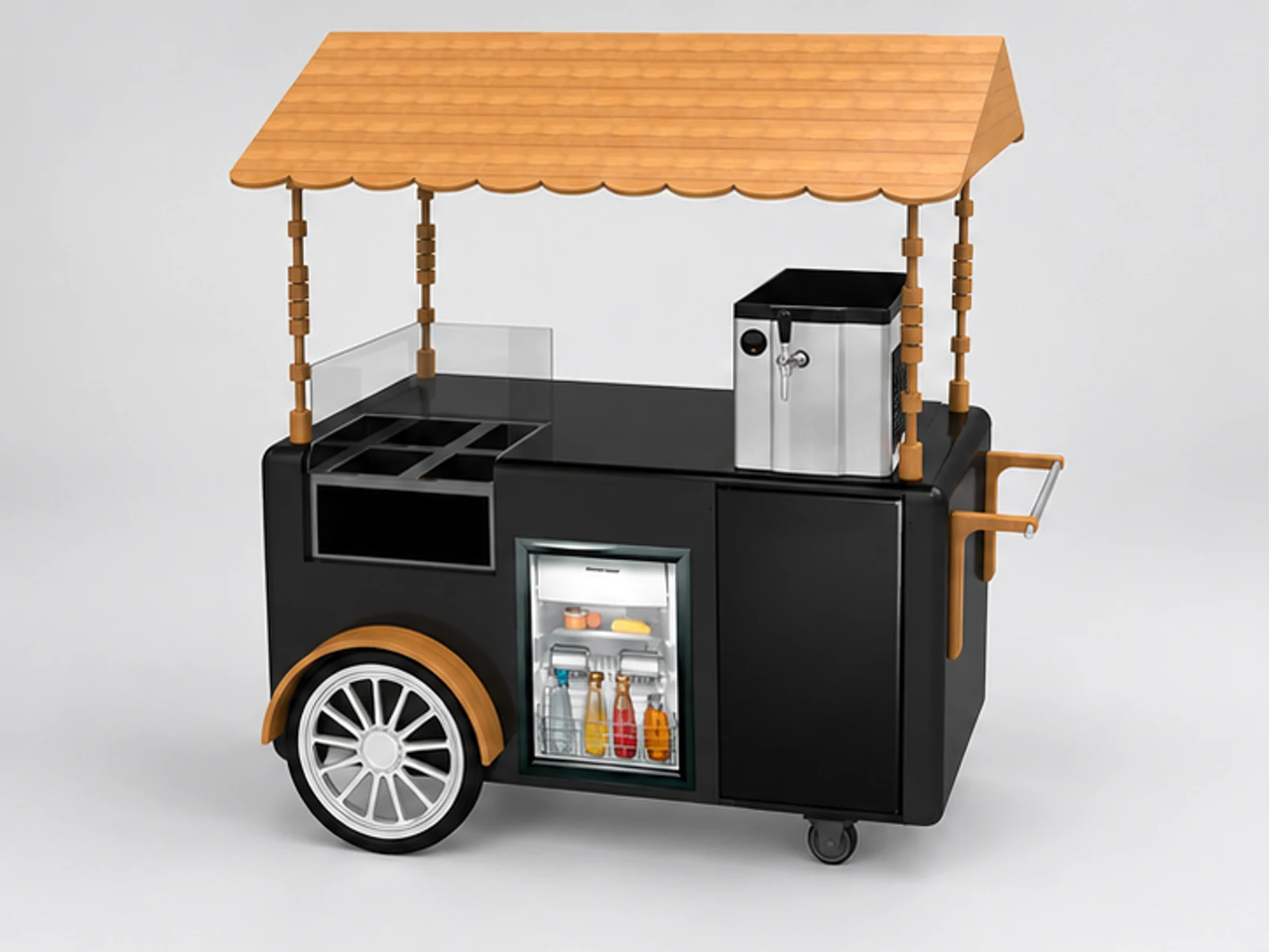 Portable Beverage Display Cart For Indoor & Outdoor Use main three-quarter view