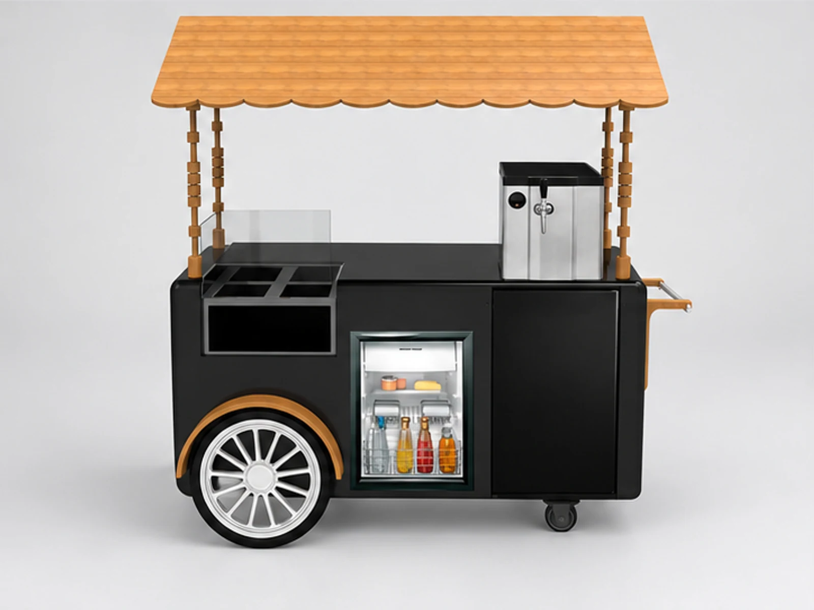 Portable Beverage Display Cart For Indoor & Outdoor Use customer-facing service and display view