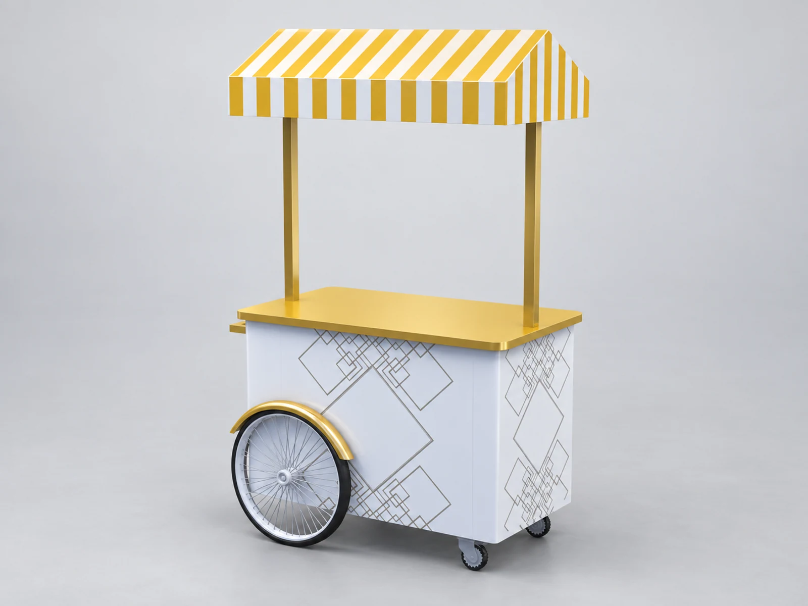 Stainless steel juice cart | outdoor small fresh juice stand for sale customer-facing service and display view