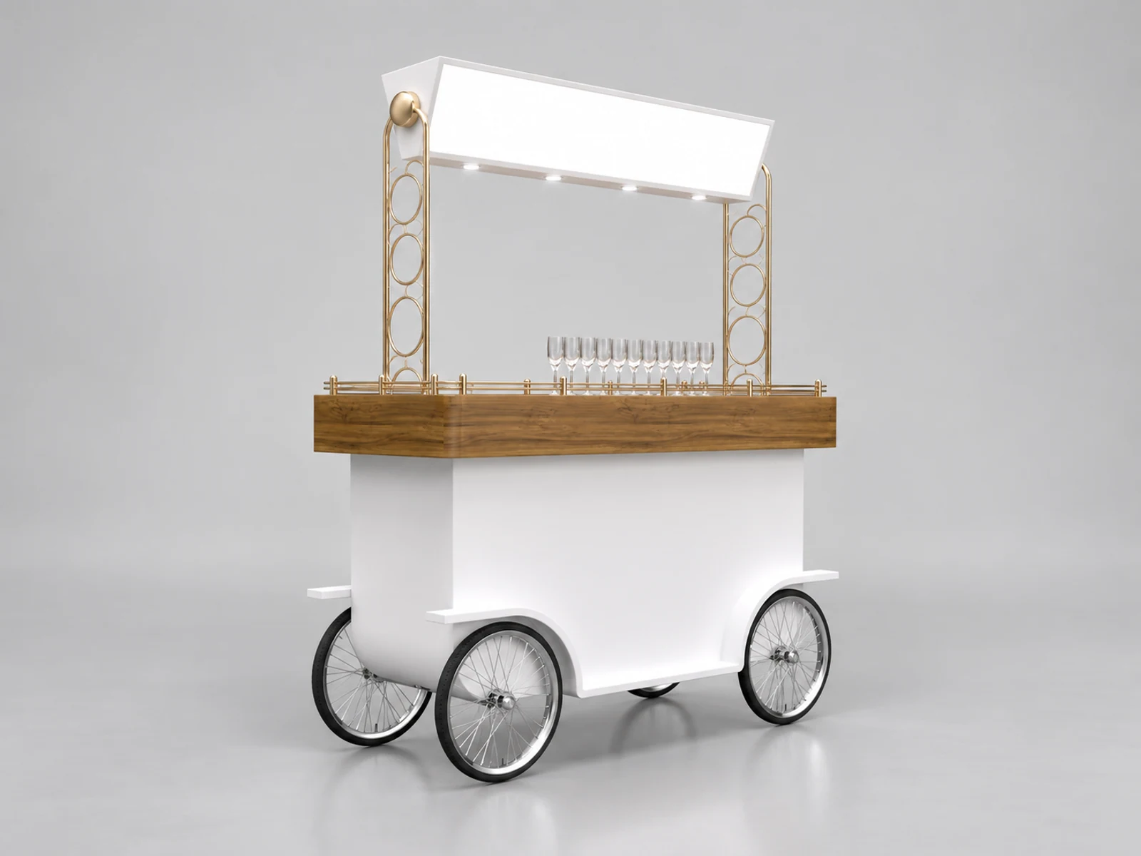 Street food booth mobile juice cart wine stall for sale customer-facing service and display view