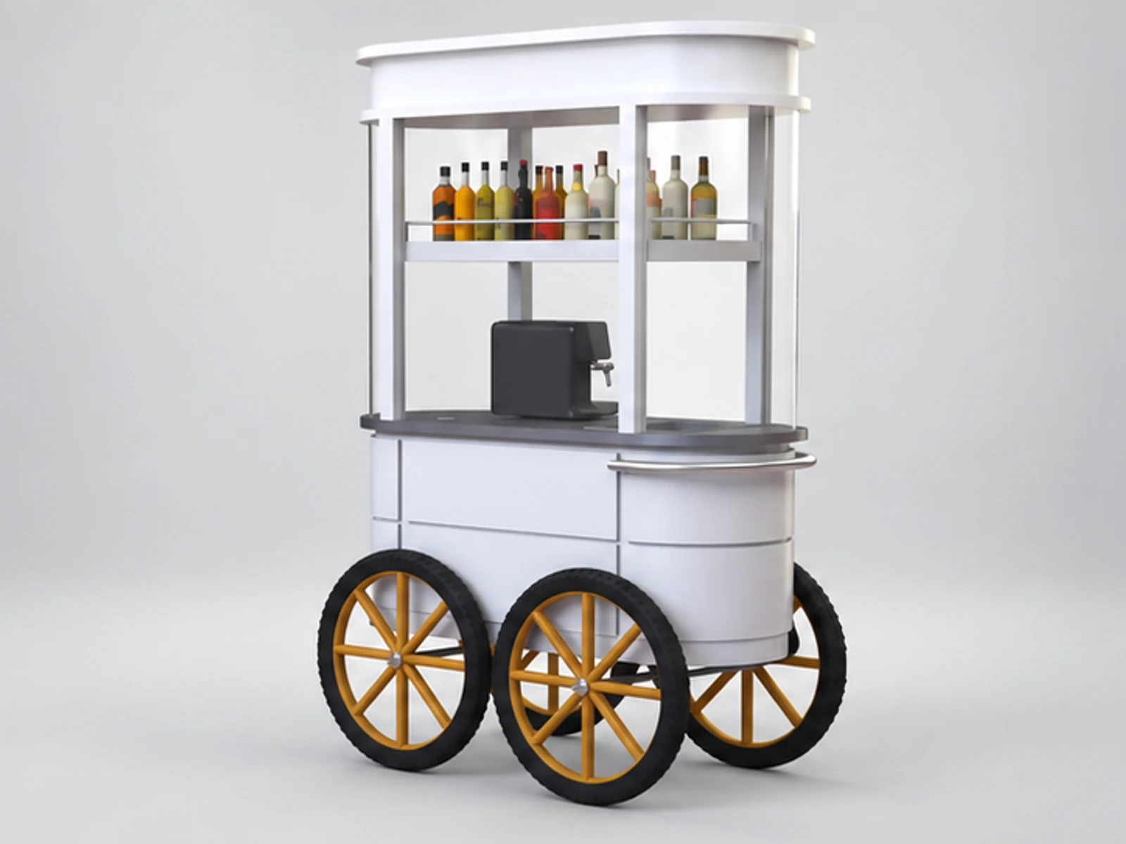 Unique Outdoor Juice Cart Creative Cocktail Cart Design main three-quarter view