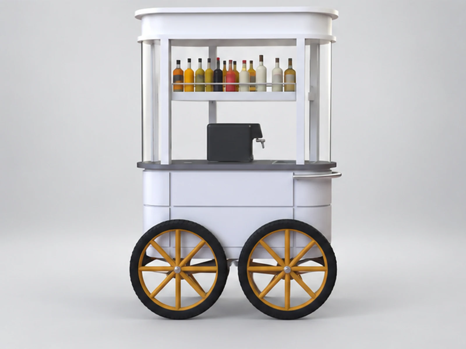 Unique Outdoor Juice Cart Creative Cocktail Cart Design customer-facing service and display view