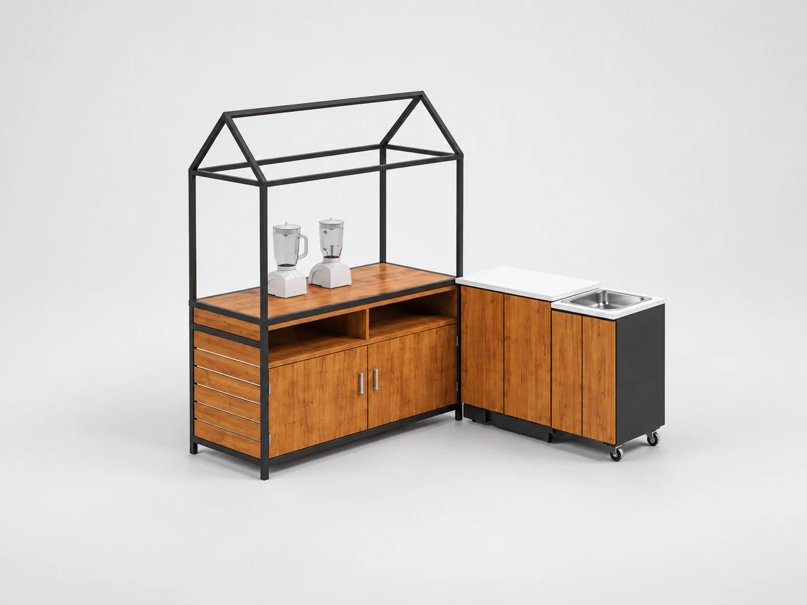 Wholesale price street food cart mobile fresh juice bar staff-side equipment and storage view