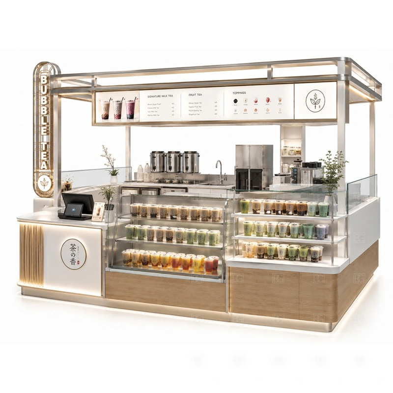 Bubble Tea Bar Counter for Mall Business layout showing drink-service counter planning shown in the bubble tea bar counter for mall business product photos, with food court traffic where order, payment, and pickup need a clean sequence