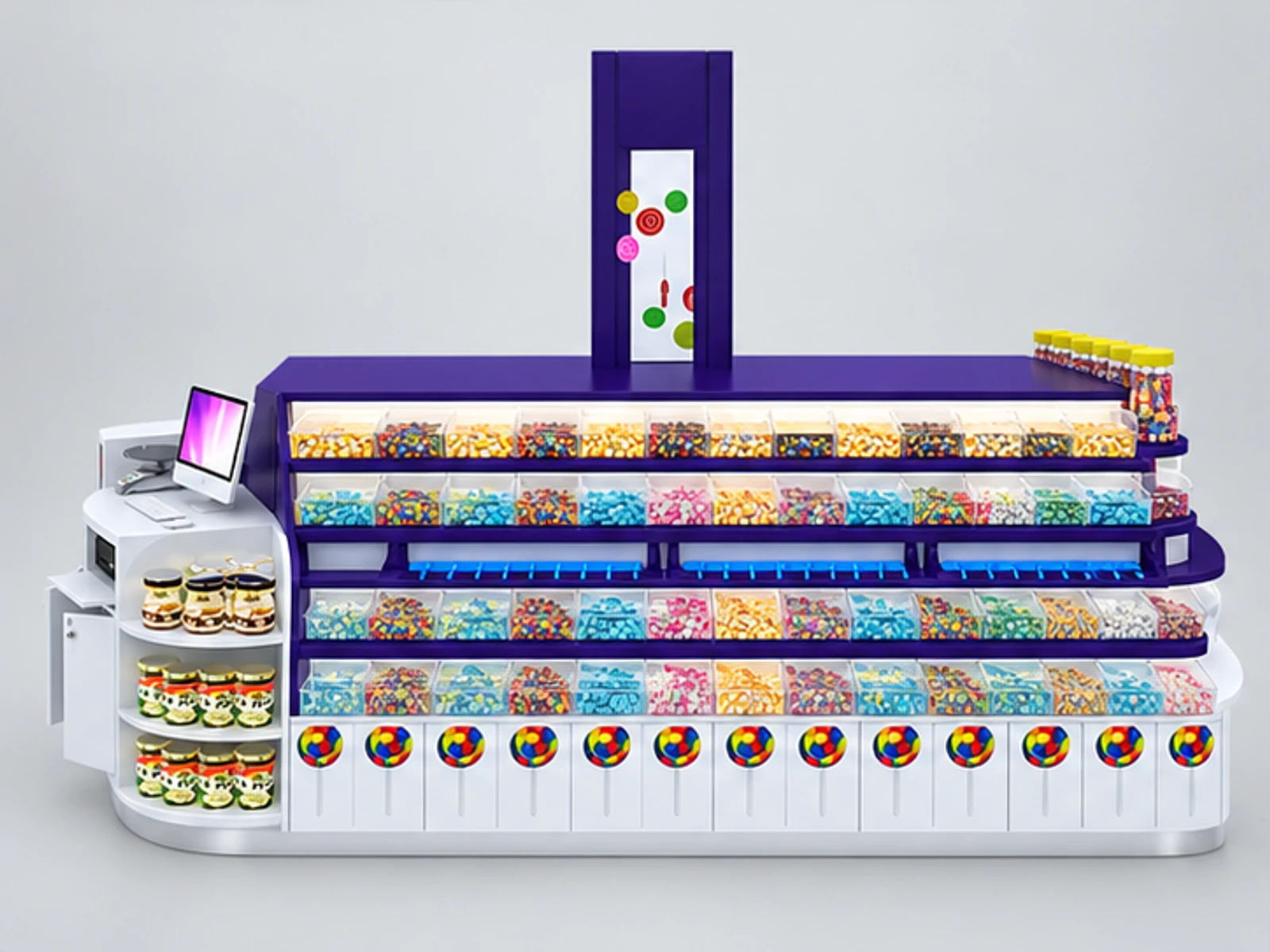 Customized Candy Kiosk & Nut Display Showcase with Professional Design in Retail Store customer-facing service and display view