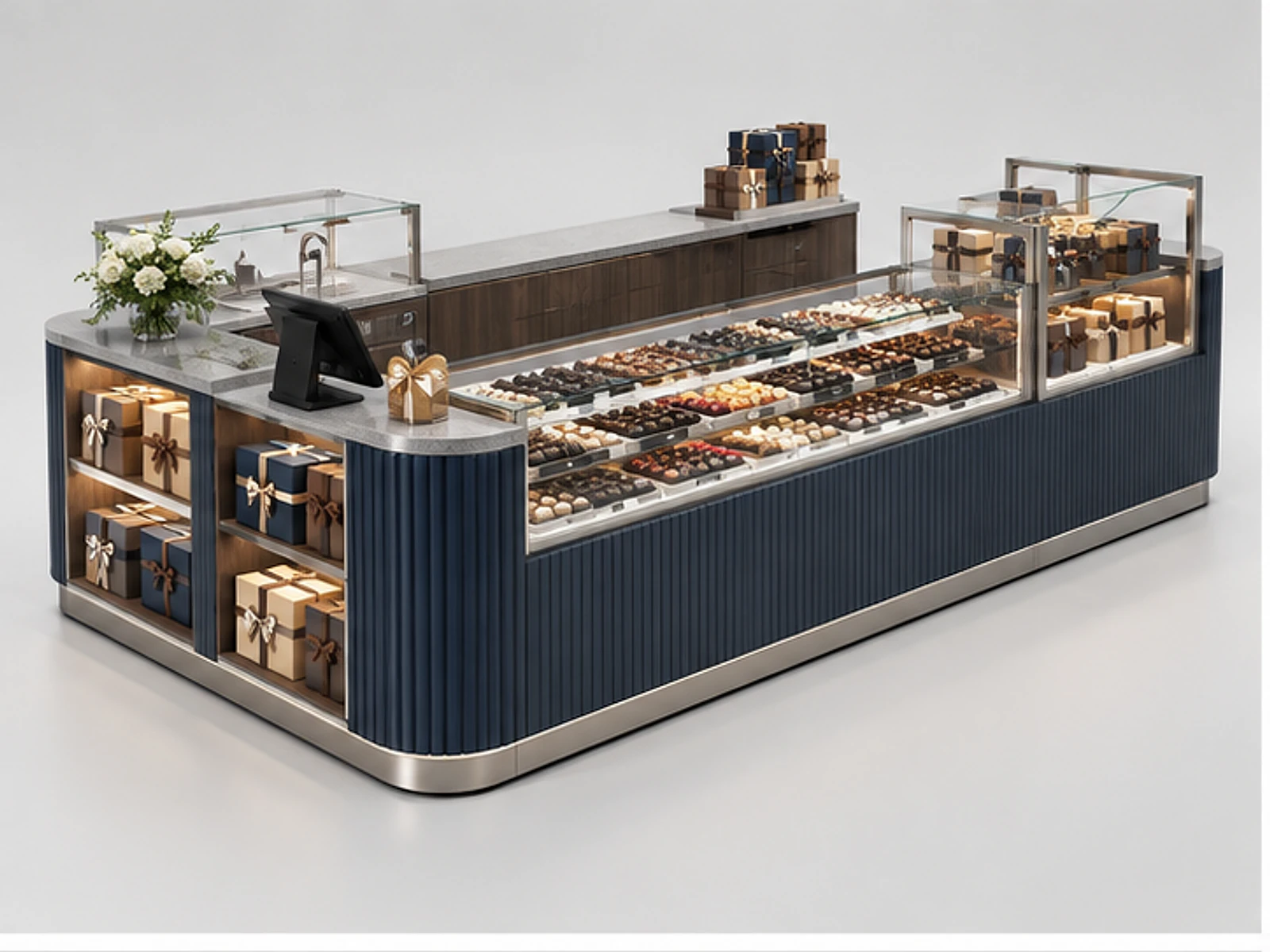 Boutique Chocolate Counter with Secure Storage main three-quarter product view