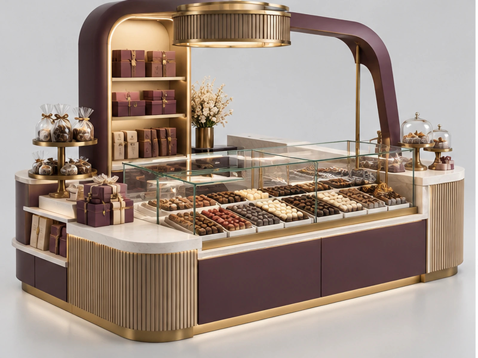 Custom Chocolate Kiosk for Confectionery Brands customer-facing display and service counter