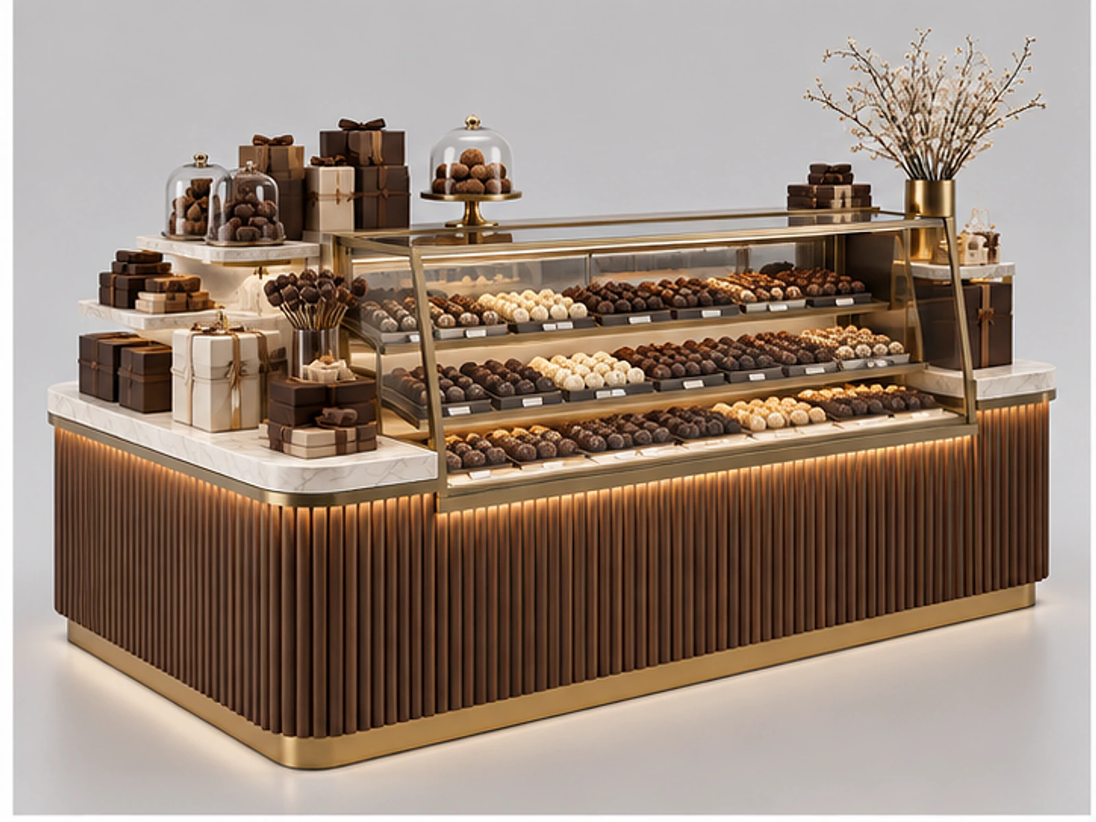 Luxury Chocolate Kiosk with Truffle Display main three-quarter product view